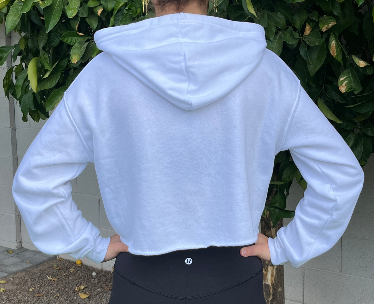 Jayhawk Cafe Women's White Cropped Hoodie